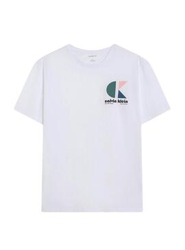 Maglietta Calvin Klein Jeans Bauhaus Logo bianca per uomo