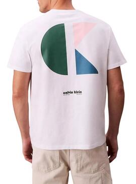 Maglietta Calvin Klein Jeans Bauhaus bianca per uomo