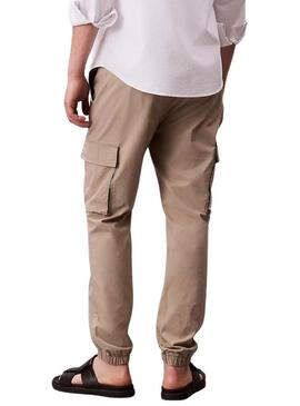 Pantaloni cargo Calvin Klein Jeans in ripstop color kaki per uomo