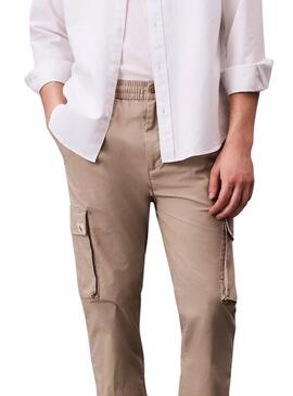 Pantaloni cargo Calvin Klein Jeans in ripstop color kaki per uomo