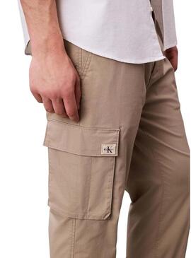 Pantaloni cargo Calvin Klein Jeans in ripstop color kaki per uomo