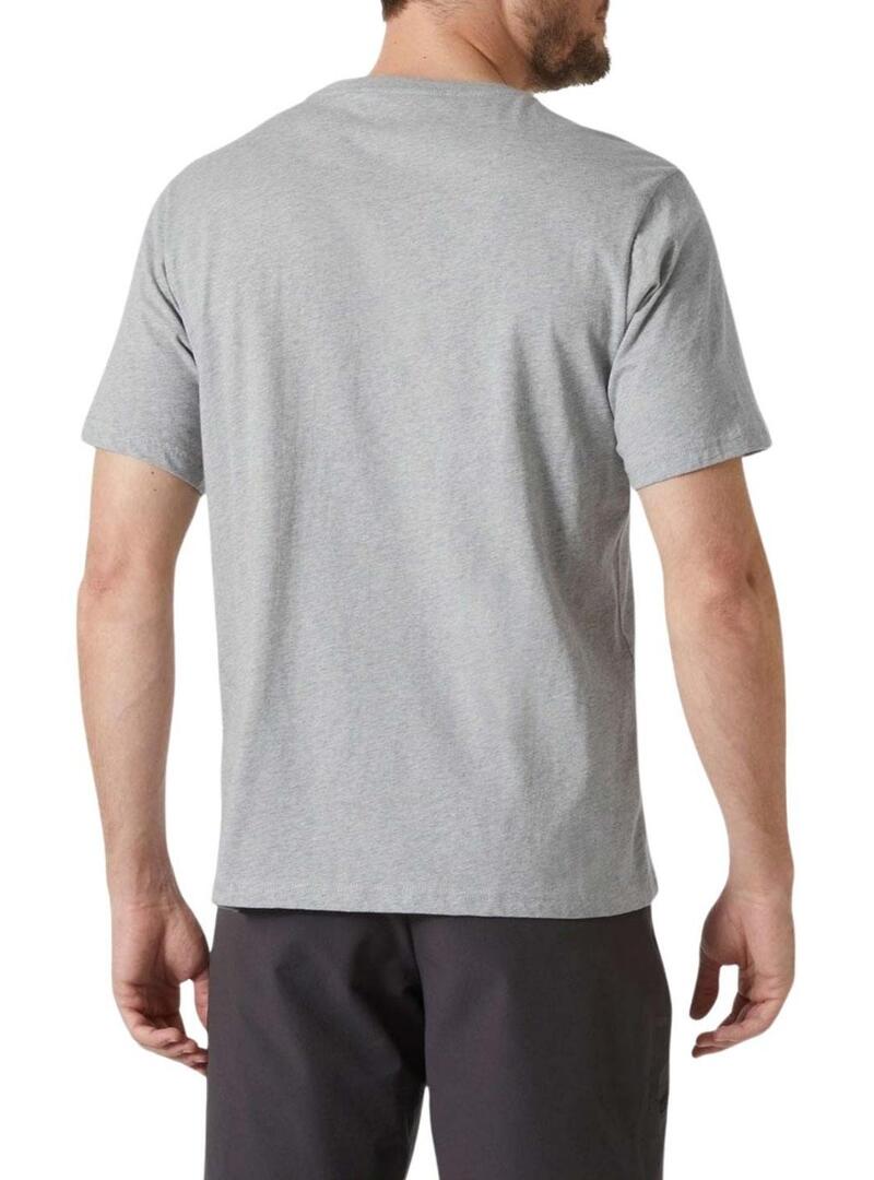 Maglietta grigia con logo Helly Hansen per uomo.