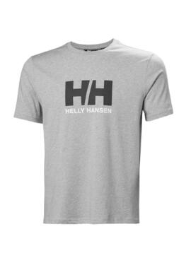Maglietta grigia con logo Helly Hansen per uomo.