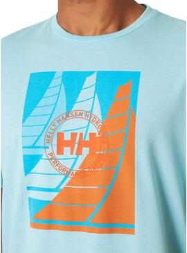 Maglietta Helly Hansen Race turchese per uomo
