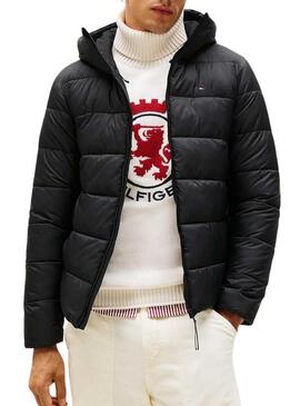 Giacca Tommy Hilfiger Mid Weight Hooded nera per uomo