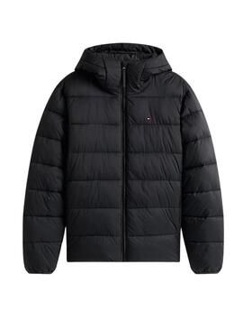 Giacca Tommy Hilfiger Mid Weight Hooded nera per uomo
