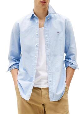 Camicia Tommy Hilfiger Solid Heritage Oxford blu per uomo