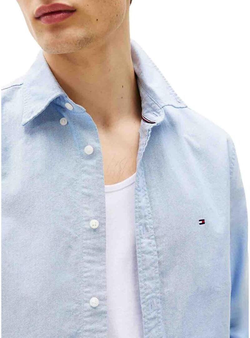 Camicia Tommy Hilfiger Solid Heritage Oxford blu per uomo