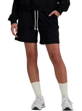 Shorts New Balance Athletics nero per donna