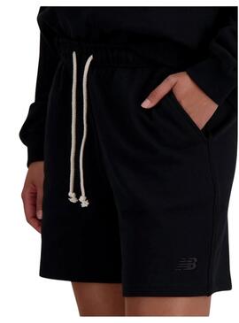 Shorts New Balance Athletics nero per donna