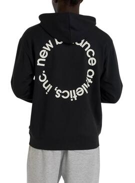 Felpa New Balance Circular Logo nera per uomo