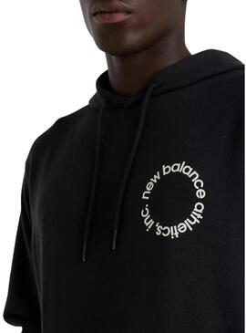 Felpa New Balance Circular Logo nera per uomo