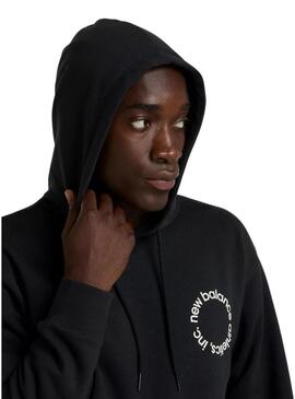Felpa New Balance Circular Logo nera per uomo