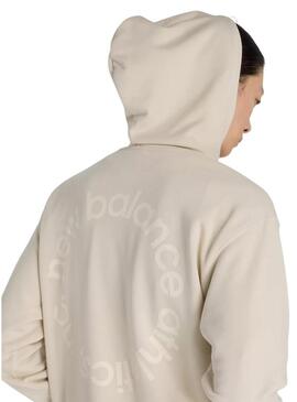Felpa New Balance Circular Logo beige per uomo