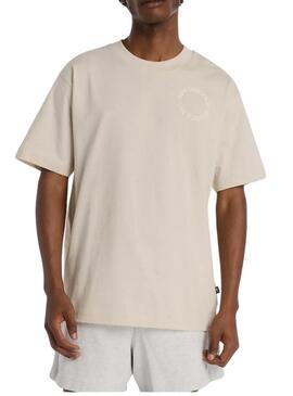 Maglietta New Balance con logo circolare beige per uomo