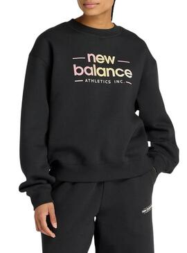 Felpa New Balance Reimagined nera da donna.