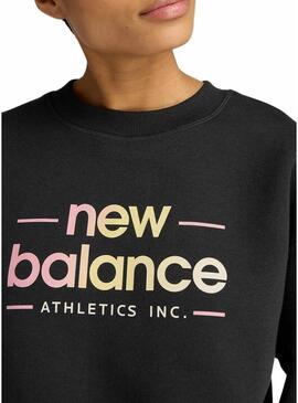 Felpa New Balance Reimagined nera da donna.