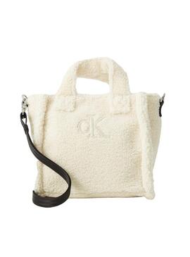 Borsa tote Calvin Klein Teddy bianca per bambina