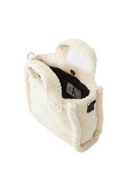 Borsa tote Calvin Klein Teddy bianca per bambina
