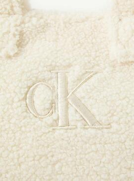 Borsa tote Calvin Klein Teddy bianca per bambina