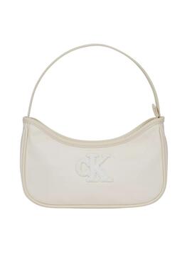 Borsa Calvin Klein Teddy Logo bianca per bambina
