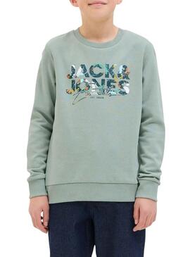 Felpa Jack and Jones Geplas verde per bambino