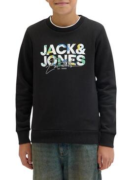 Felpa Jack and Jones Geplas nera per bambino.