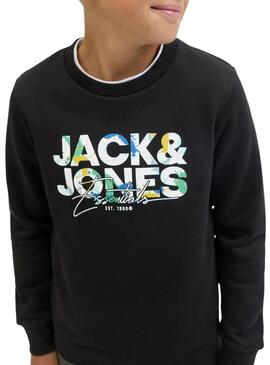 Felpa Jack and Jones Geplas nera per bambino.