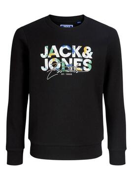 Felpa Jack and Jones Geplas nera per bambino.