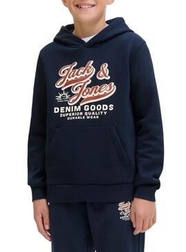 Felpa Jack and Jones Logo blu navy per bambino