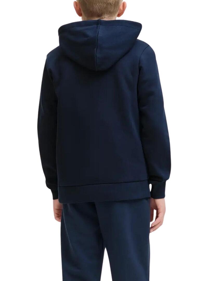 Felpa Jack and Jones Logo blu navy per bambino