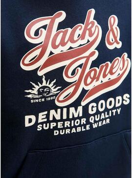 Felpa Jack and Jones Logo blu navy per bambino