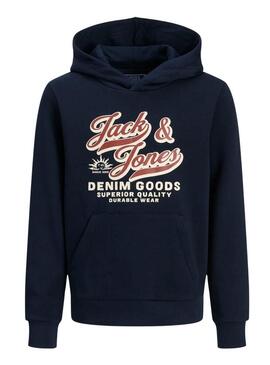 Felpa Jack and Jones Logo blu navy per bambino
