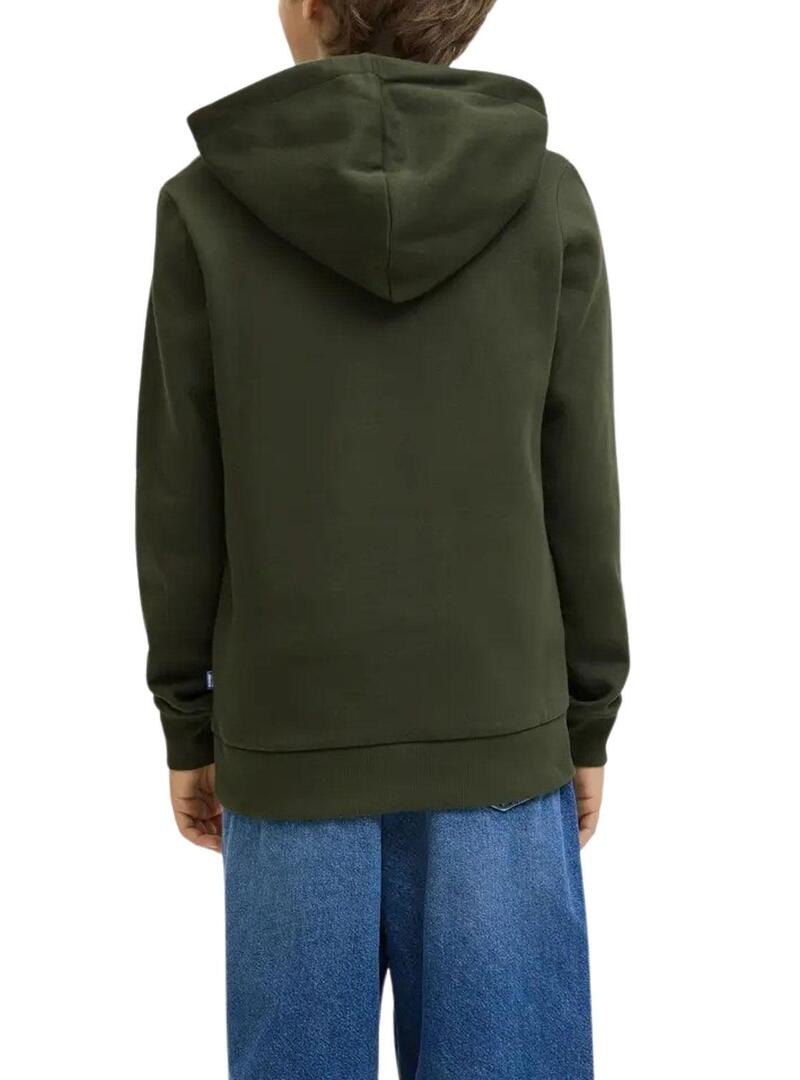 Felpa Jack and Jones Logo verde per bambino