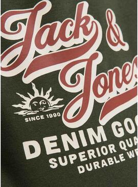 Felpa Jack and Jones Logo verde per bambino