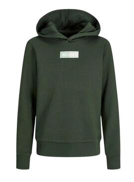 Felpa con cappuccio Jack and Jones, colore verde, per bambini.
