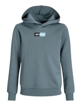 Felpa con cappuccio Jack and Jones Pan blu per bambino