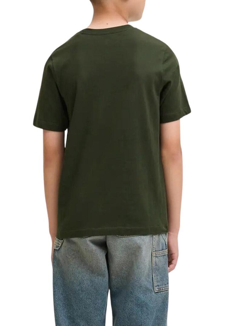 Maglietta Jack and Jones Pan verde per bambino.