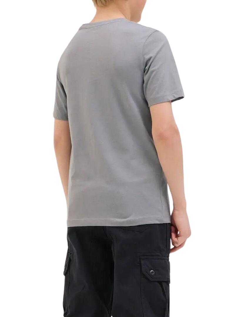 Maglietta Jack and Jones Geplas grigia per ragazzi