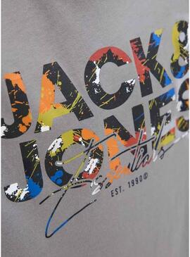 Maglietta Jack and Jones Geplas grigia per ragazzi
