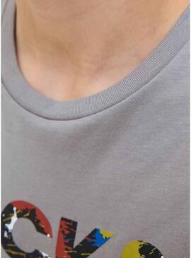 Maglietta Jack and Jones Geplas grigia per ragazzi