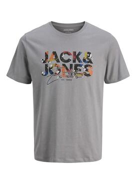 Maglietta Jack and Jones Geplas grigia per ragazzi