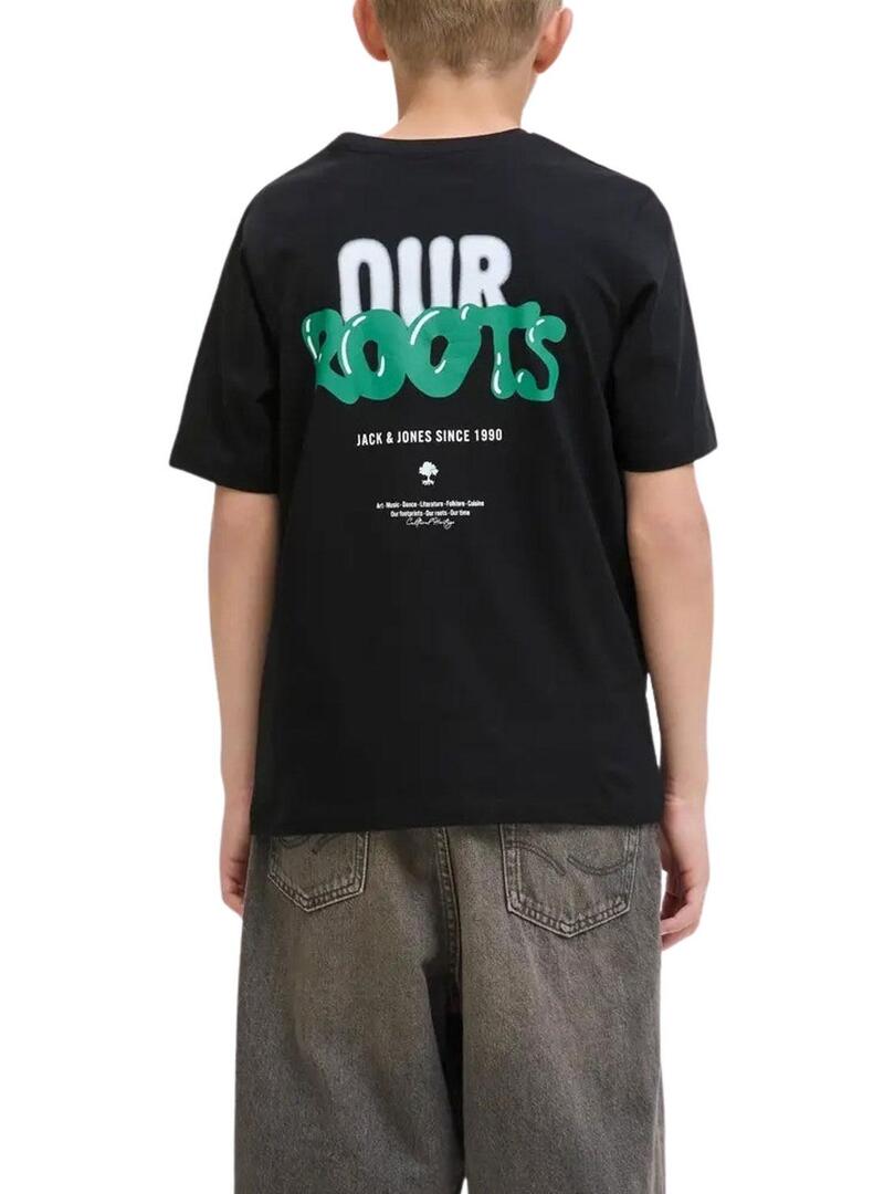 Maglietta Jack and Jones Wobly nera per bambino