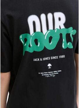 Maglietta Jack and Jones Wobly nera per bambino