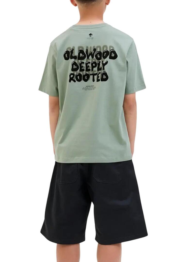 Maglietta Jack and Jones Wobly verde per bambino