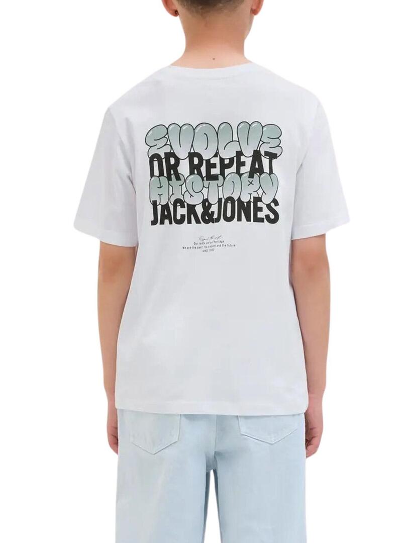 Maglietta Jack and Jones Wobly bianca per bambino