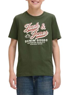 Maglietta Jack and Jones Logo verde per uomo