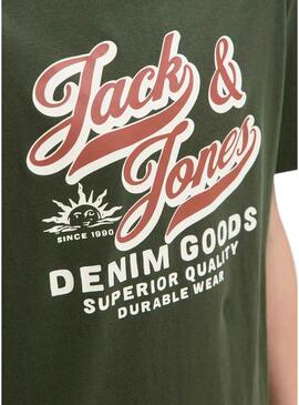 Maglietta Jack and Jones Logo verde per uomo