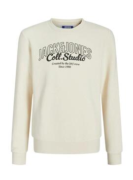 Felpa Jack and Jones Makoto beige per bambino