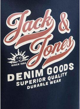 Felpa Jack and Jones Logo blu navy per bambino